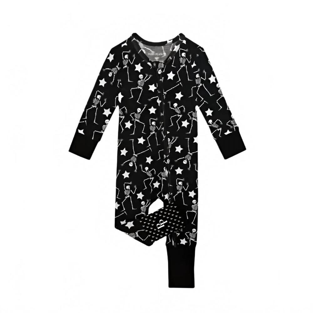 NEW POSH PEANUT baby boys funny bones glow in the dark convertible one piece in